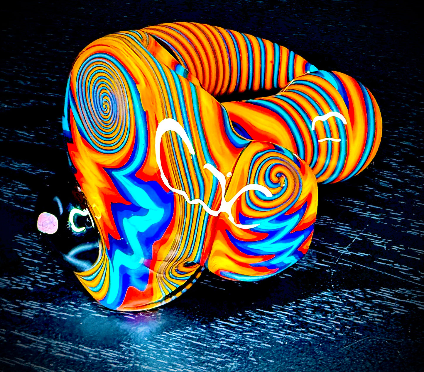 Fire and Ice Dry Piece and Pendant Set | Collector Quality Handblown Glass Functional Art Unique Artisan Piece