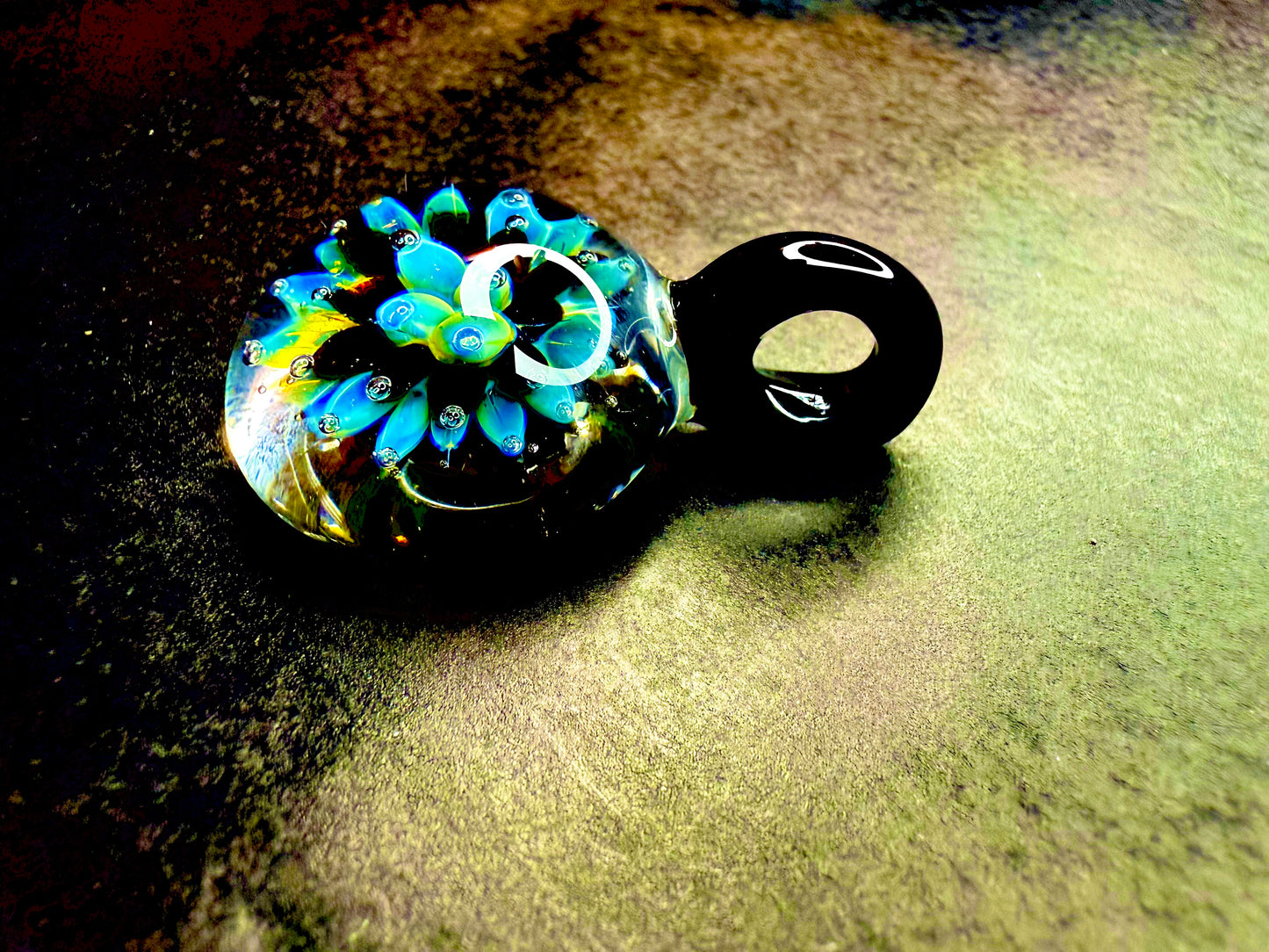 Sea anemone | Handblown Glass Pendant Unique Artisan Jewelry