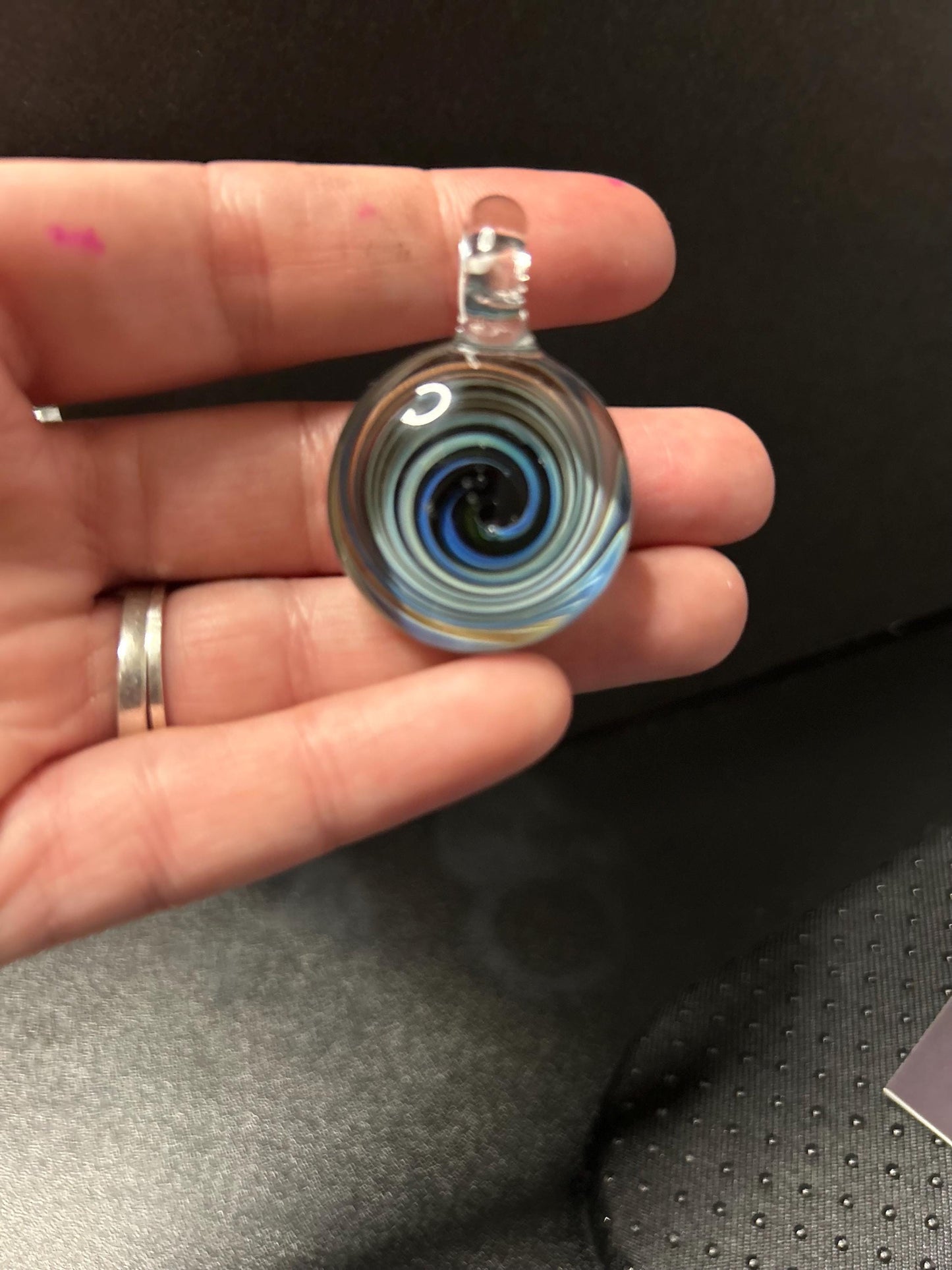 Swirl of Motion | Handblown Glass Pendant Unique Artisan Jewelry