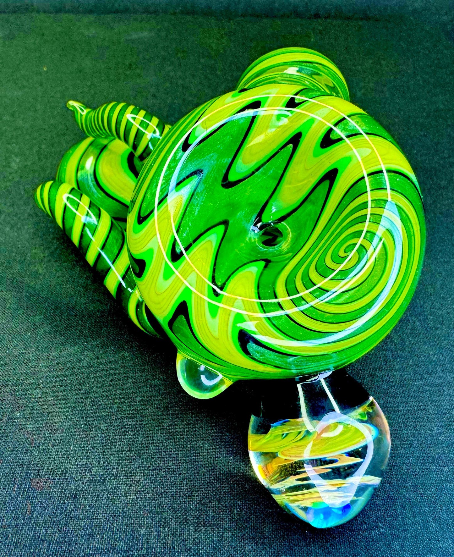Green Machine | Handblown Glass Sherlock Functional Art Unique Artisan Piece