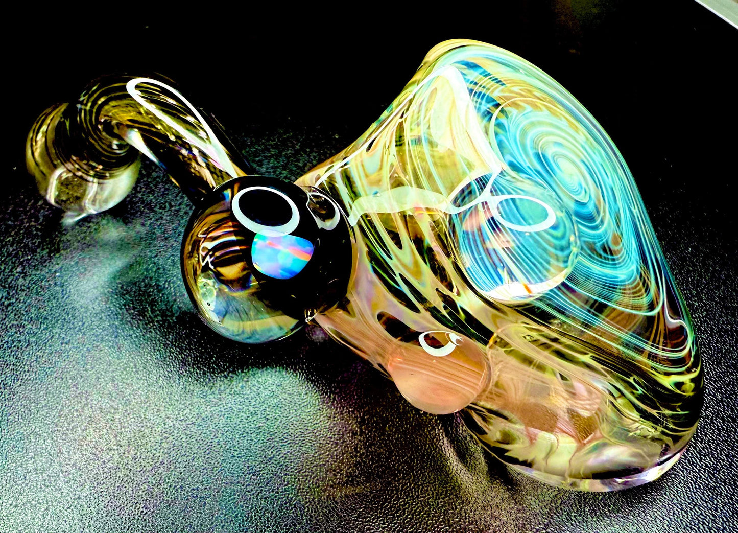 Silver Cosmos | Handblown Glass Sherlock Functional Art Unique Artisan Piece