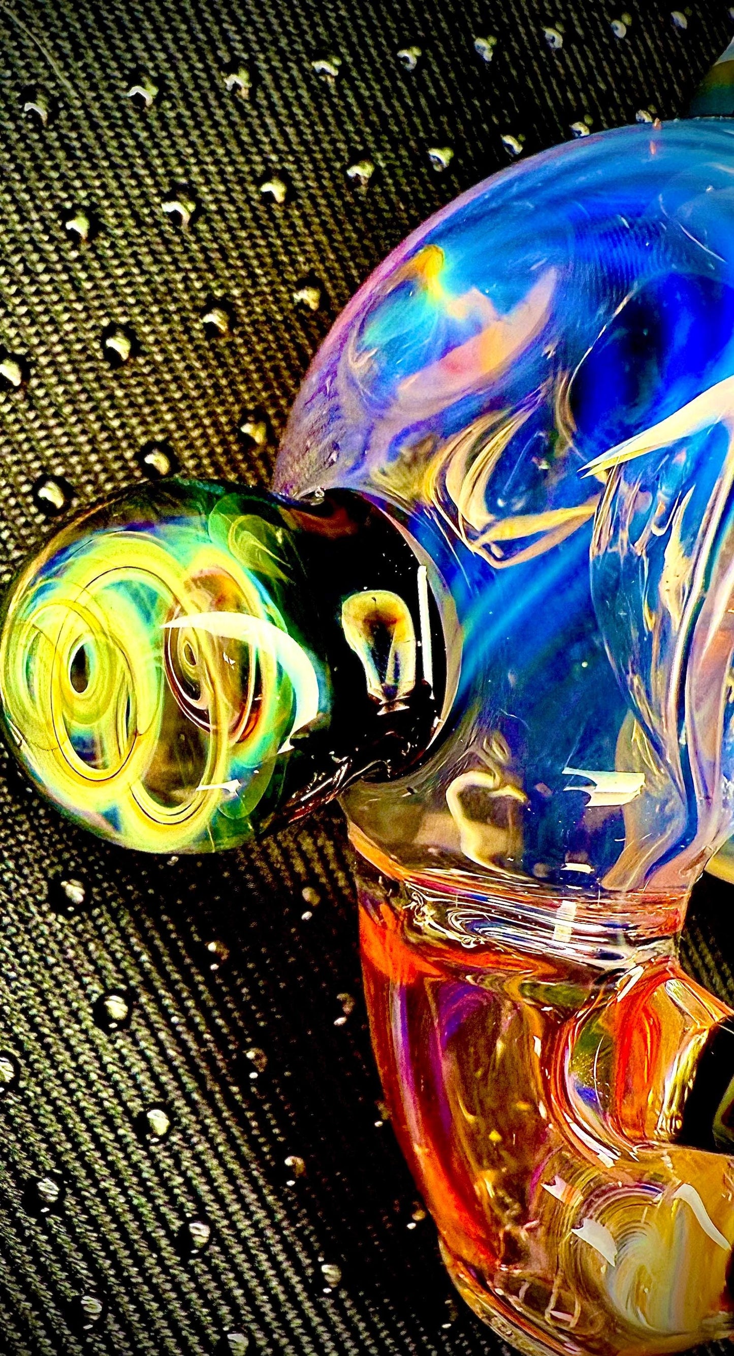 Horned Mini Silver Beatle | Handblown Glass Functional Art Unique Artisan Piece