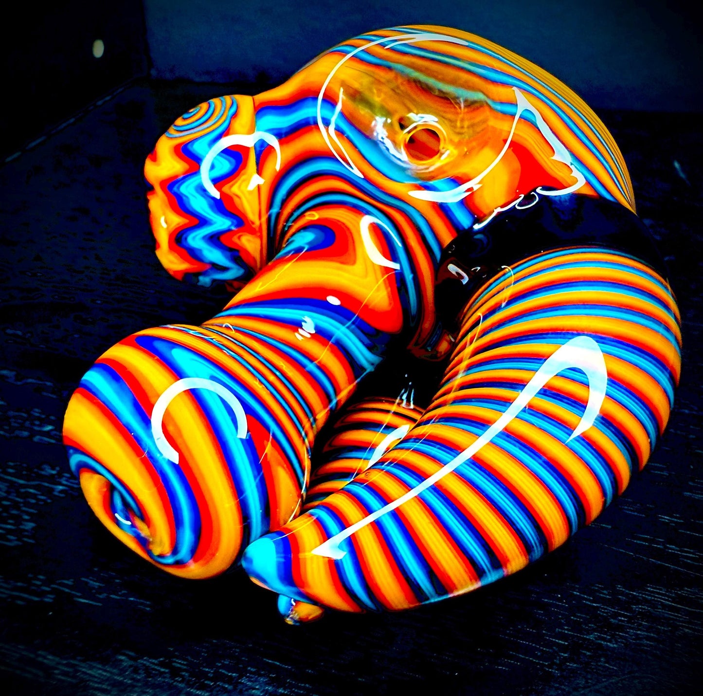 Fire and Ice Dry Piece and Pendant Set | Collector Quality Handblown Glass Functional Art Unique Artisan Piece