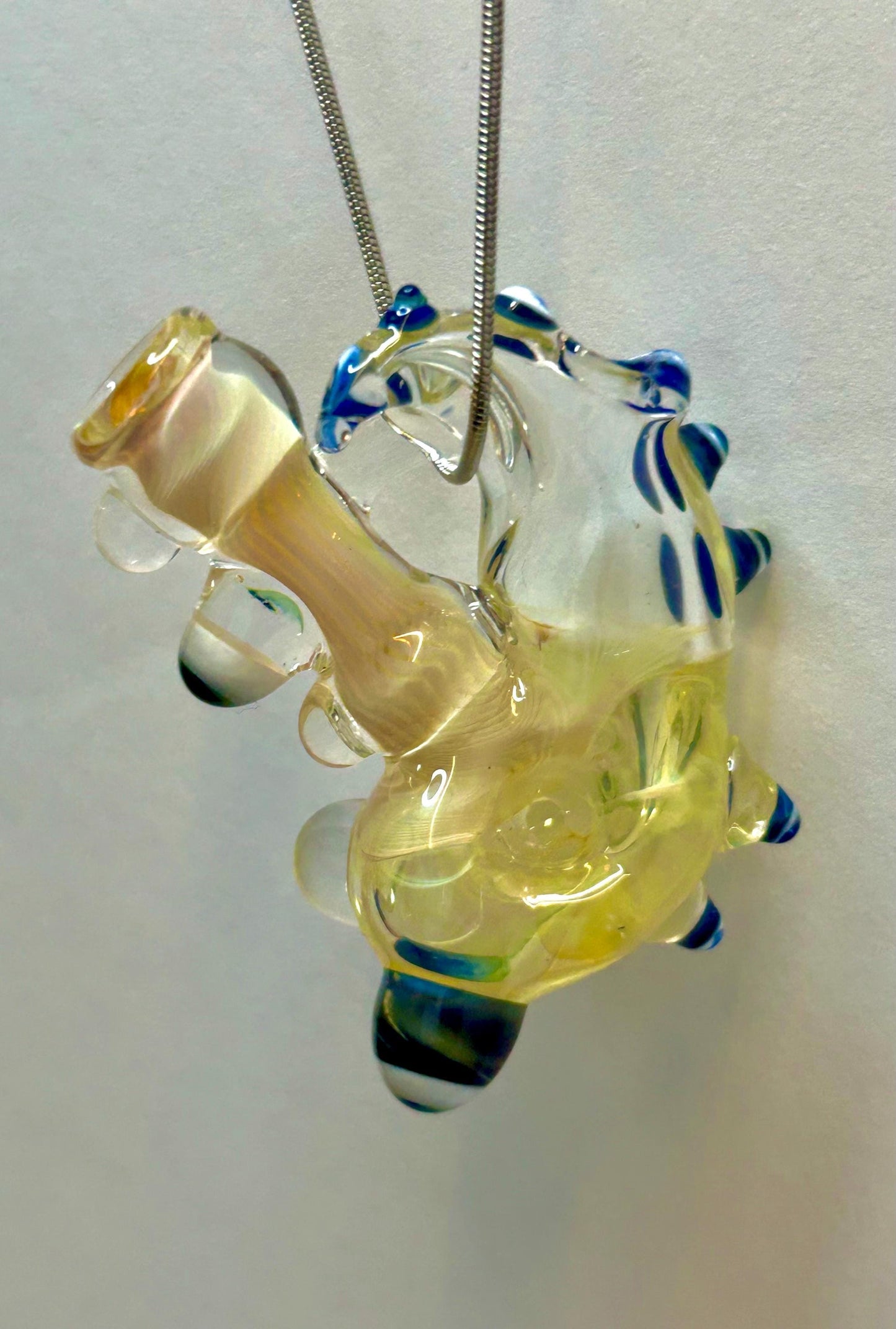 Color Changing Sneak-a-Toke Pendant Necklace | Handblown Glass Functional Art Unique Jewelry Artisan Piece